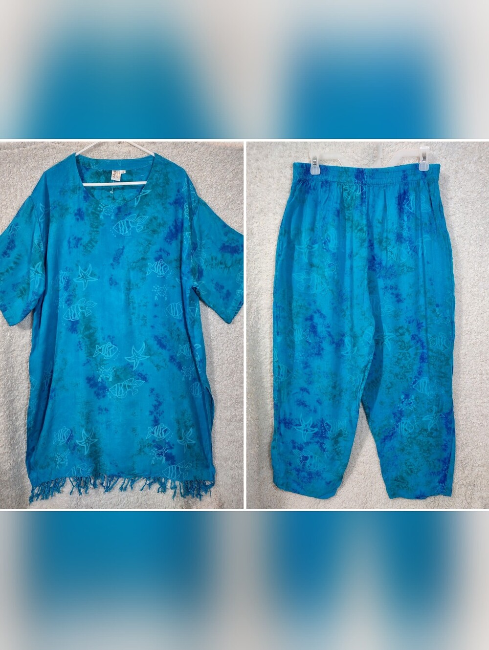 Vintage 1X 2pc Set - Rayon Top and Pants